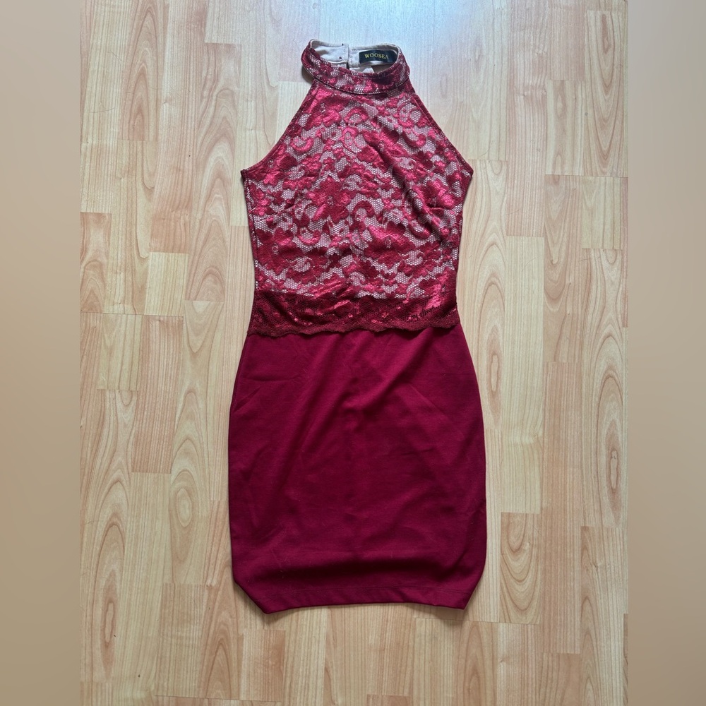 Red Lace Cocktail Dress